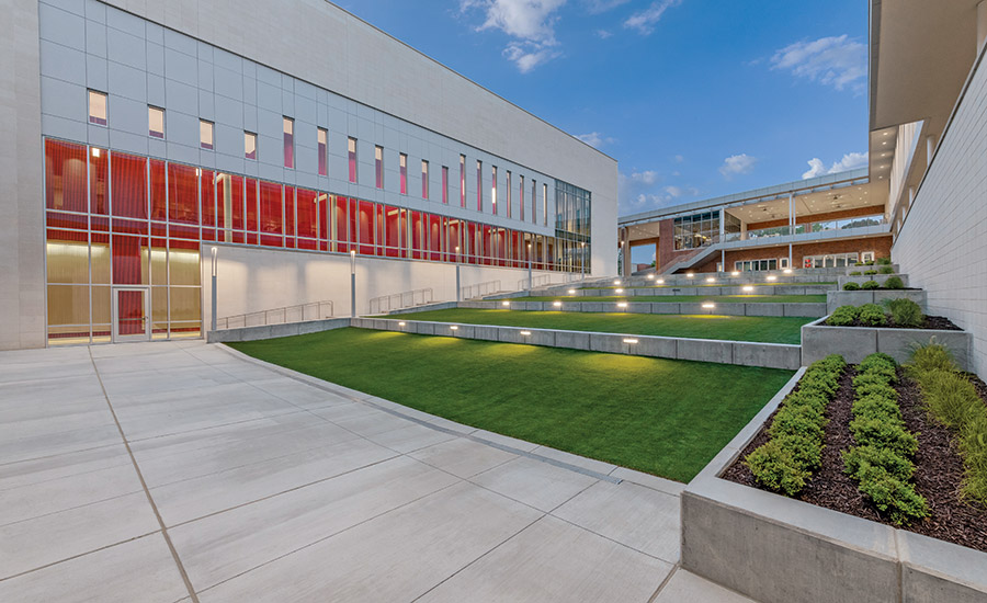 System-Electric-Ursuline-Academy- Dallas-Phase-2-Exterior-Step-Lighting-Night