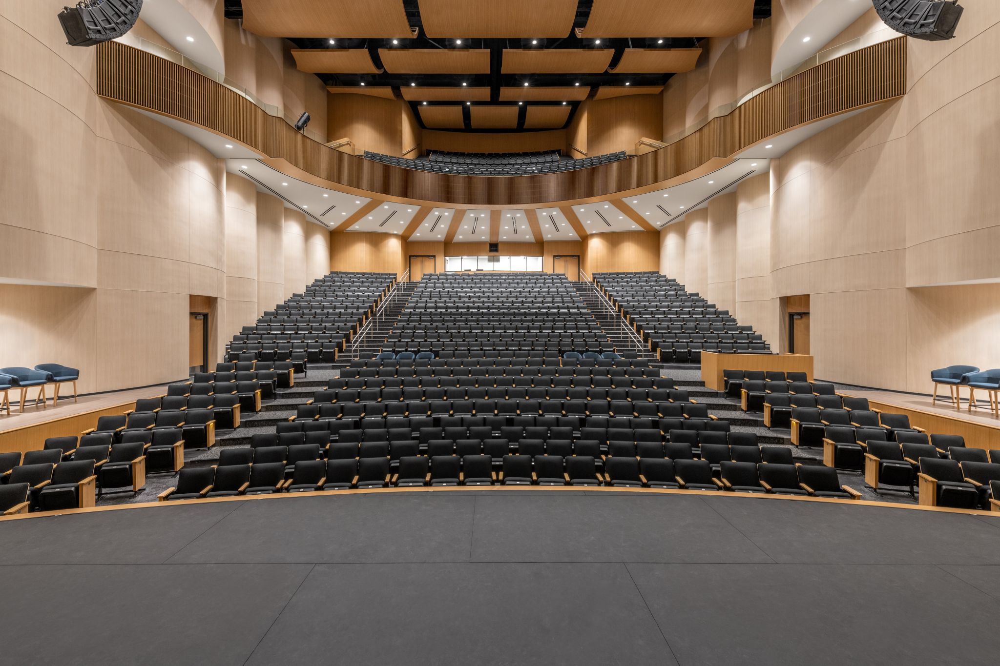System-Electric-Ursuline-Academy- Dallas-Phase-2-Theater-from-Stage